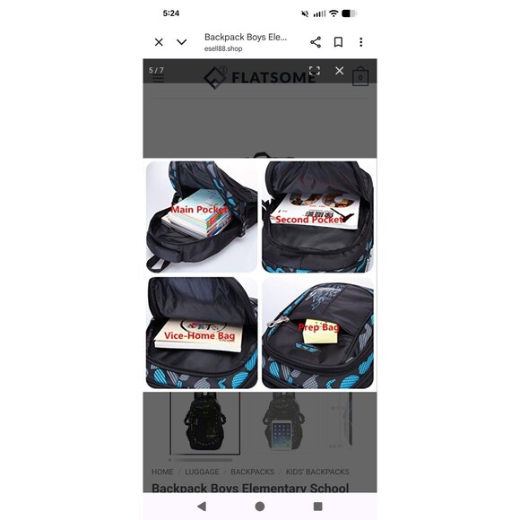 Backpack Boys Elementary School Bookbag Durable Heavy Duty Student Teenage St... - Picture 5 of 6